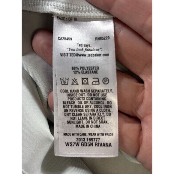 Ted Baker Rivana Fit & Flare Dress Light Blue Hanging Gardens Floral Size 0 US 2 - Picture 12 of 15